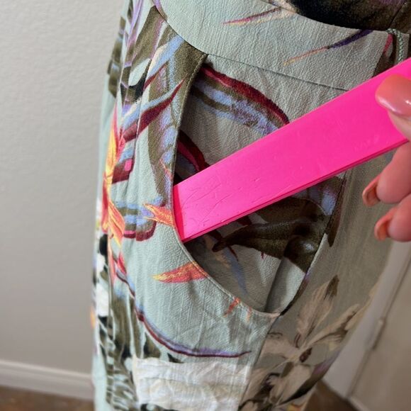 Guess Dress Sz Small Tropical Floral Sweetheart Neck Adjustable Straps Pockets - Picture 5 of 15